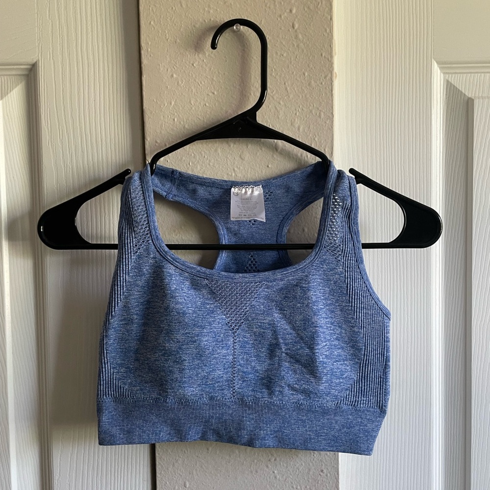 BuffBunny Blue Racerback Sports Bra